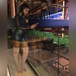 Faux Leather Shorts with Stretch